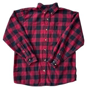 Hobbs Creek Long Sleeve Regular Fit Red Black Check Flannel Size Large